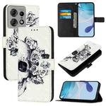 For Motorola Edge 50 Pro 3D Painting Horizontal Flip Leather Phone Case(Skull)