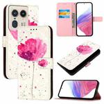 For Motorola Edge 50 Ultra 3D Painting Horizontal Flip Leather Phone Case(Flower)