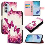 For Motorola Edge X30 / Edge 30 Pro 3D Painting Horizontal Flip Leather Phone Case(Rose Butterfly)