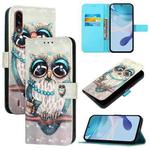 For Motorola Moto E7 Power 3D Painting Horizontal Flip Leather Phone Case(Grey Owl)