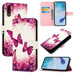 For Motorola Moto E7 Power 3D Painting Horizontal Flip Leather Phone Case(Rose Butterfly)