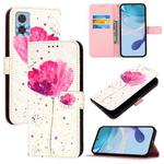 For Motorola Moto E22 / Moto E22i 3D Painting Horizontal Flip Leather Phone Case(Flower)