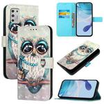 For Motorola Moto G Stylus 4G 2021 3D Painting Horizontal Flip Leather Phone Case(Grey Owl)