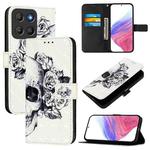 For Motorola Moto G15 3D Painting Horizontal Flip Leather Phone Case(Skull)