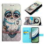 For Huawei Mate 60 3D Painting Horizontal Flip Leather Phone Case(Grey Owl)