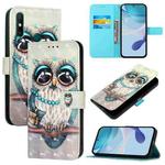 For Huawei Enjoy 20 SE / Y7a 4G 3D Painting Horizontal Flip Leather Phone Case(Grey Owl)