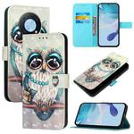 For Huawei Enjoy 50 Pro 4G / Nova Y90 3D Painting Horizontal Flip Leather Phone Case(Grey Owl)