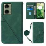 For Motorola Moto G04 4G / G24 4G Crossbody 3D Embossed Flip Leather Phone Case(Dark Green)