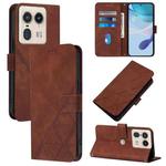 For Motorola Edge 50 Ultra Crossbody 3D Embossed Flip Leather Phone Case(Brown)