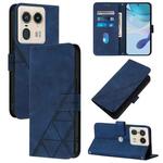 For Motorola Edge 50 Ultra Crossbody 3D Embossed Flip Leather Phone Case(Blue)