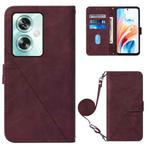 For OPPO A79 5G Crossbody 3D Embossed Flip Leather Phone Case(Wine Red)