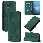 For OPPO A92s 5G Crossbody 3D Embossed Flip Leather Phone Case(Dark Green)