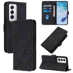 For OPPO Reno12 Global Crossbody 3D Embossed Flip Leather Phone Case(Black)