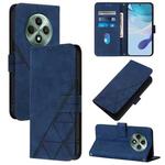 For OPPO Reno12 F 5G Global Crossbody 3D Embossed Flip Leather Phone Case(Blue)