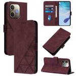 For OPPO A5 Pro 5G Global Crossbody 3D Embossed Flip Leather Phone Case(Wine Red)