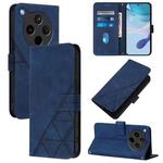 For OPPO Find X8s+ 5G Crossbody 3D Embossed Flip Leather Phone Case(Blue)