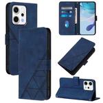 For OPPO Reno14 5G Global Crossbody 3D Embossed Flip Leather Phone Case(Blue)