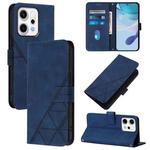 For OPPO Reno14 Pro 5G Global Crossbody 3D Embossed Flip Leather Phone Case(Blue)