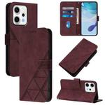For OPPO Reno14 Pro 5G Global Crossbody 3D Embossed Flip Leather Phone Case(Wine Red)