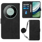 For Huawei Mate 60 Crossbody 3D Embossed Flip Leather Phone Case(Black)