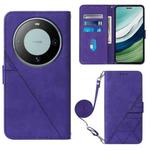 For Huawei Mate 60 Pro Crossbody 3D Embossed Flip Leather Phone Case(Purple)