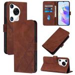 For Huawei Pura 70 Pro Crossbody 3D Embossed Flip Leather Phone Case(Brown)