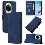 For Huawei nova 14 5G Crossbody 3D Embossed Flip Leather Phone Case(Blue)