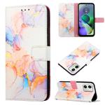 For Motorola Moto G54 PT003 Marble Pattern Flip Leather Phone Case(LS004)