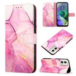 For Motorola Moto G54 PT003 Marble Pattern Flip Leather Phone Case(LS001)