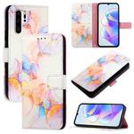 For Huawei P30 Pro PT003 Marble Pattern Flip Leather Phone Case(LS004 Marble White)
