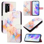 For Huawei P40 Pro PT003 Marble Pattern Flip Leather Phone Case(LS004 Marble White)