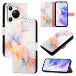 For Huawei Pura 70 PT003 Marble Pattern Flip Leather Phone Case(LS004 Marble White)