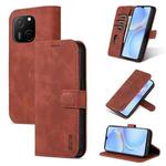 For Huawei P60 / P60 Pro AZNS Skin Feel Calf Texture Flip Leather Phone Case(Brown)