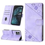 For Motorola Moto G14 Skin-feel Embossed Leather Phone Case(Light Purple)