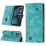 For Motorola Moto G14 Skin Feel Embossed Leather Phone Case(Green)