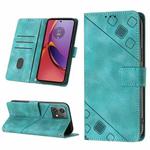 For Motorola Moto G84 Skin Feel Embossed Leather Phone Case(Green)