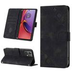 For Motorola Moto G84 Skin-feel Embossed Leather Phone Case(Black)