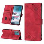 For Motorola Edge 40 Neo Skin-feel Embossed Leather Phone Case(Red)