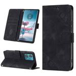 For Motorola Edge 40 Neo Skin Feel Embossed Leather Phone Case(Black)