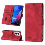 For Motorola Moto G Play 4G 2024 Skin-feel Embossed Leather Phone Case(Red)