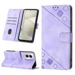 For Motorola Moto G Power 5G 2024 Skin-feel Embossed Leather Phone Case(Light Purple)