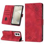 For Motorola Moto G Power 5G 2024 Skin-feel Embossed Leather Phone Case(Red)