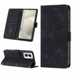 For Motorola Moto G Power 5G 2024 Skin Feel Embossed Leather Phone Case(Black)