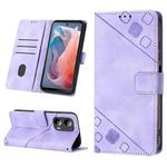 For Motorola Moto G Play 5G 2024 Skin-feel Embossed Leather Phone Case(Light Purple)