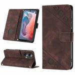 For Motorola Moto G Play 5G 2024 Skin-feel Embossed Leather Phone Case(Brown)
