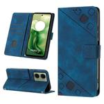 For Motorola Moto G04 4G / G24 4G Skin Feel Embossed Leather Phone Case(Blue)