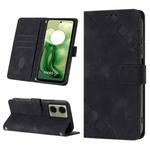 For Motorola Moto G04 4G / G24 4G Skin-feel Embossed Leather Phone Case(Black)