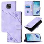 For Motorola Moto G Power 2021 Skin Feel Embossed Leather Phone Case(Light Purple)