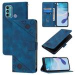 For Motorola Moto G60 / Moto G40 Fusion Skin Feel Embossed Leather Phone Case(Blue)