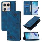 For Motorola Edge 50 5G Global Skin Feel Embossed Leather Phone Case(Blue)